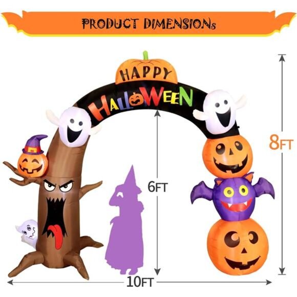New 10FT Long & 8FT Tall Gaint Halloween Inflatable Decorations Dead Tree - Picture 3 of 7